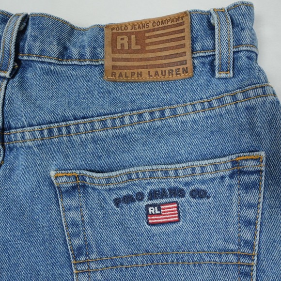 Vintage Polo Jeans Co. Denim Shorts Women's 8 2.5" Ralph Lauren RL Leather Tab - Picture 4 of 8